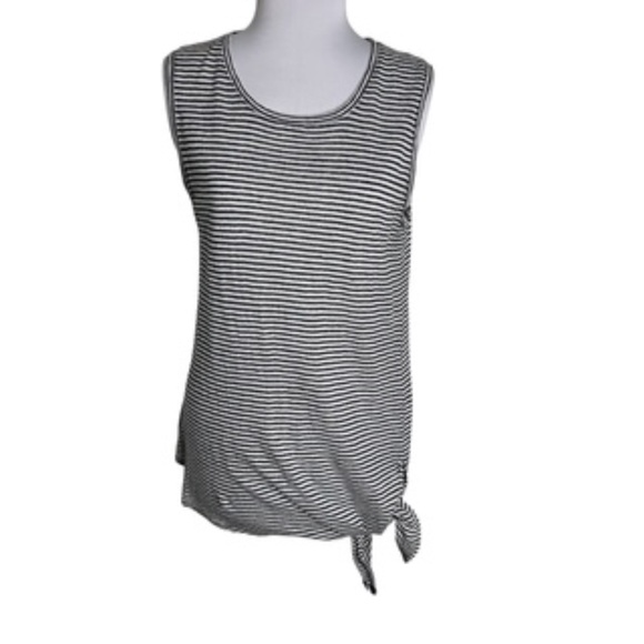 Banana Republic Sleeveless Bottom Side Tie Striped Tunic Top Size L - Picture 1 of 7